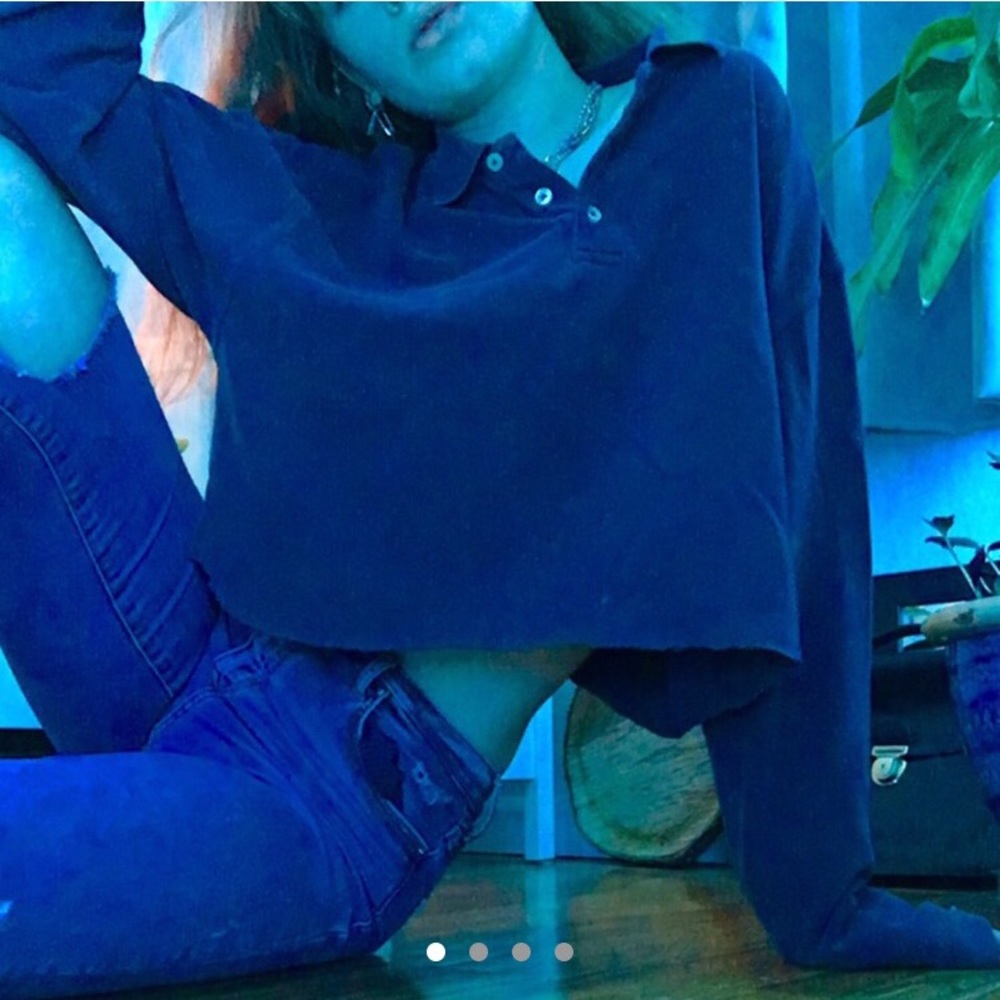 Dark blue cropped men’s gap polo 👕